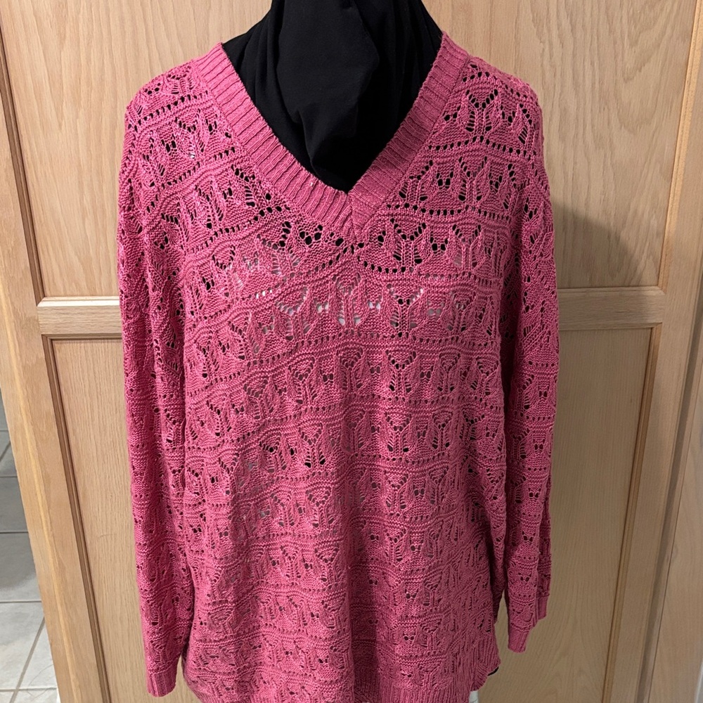Women's Pink Lane Bryant V-Neck Sweater